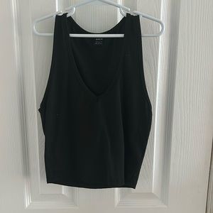 Plain Black Cropped Tank Top